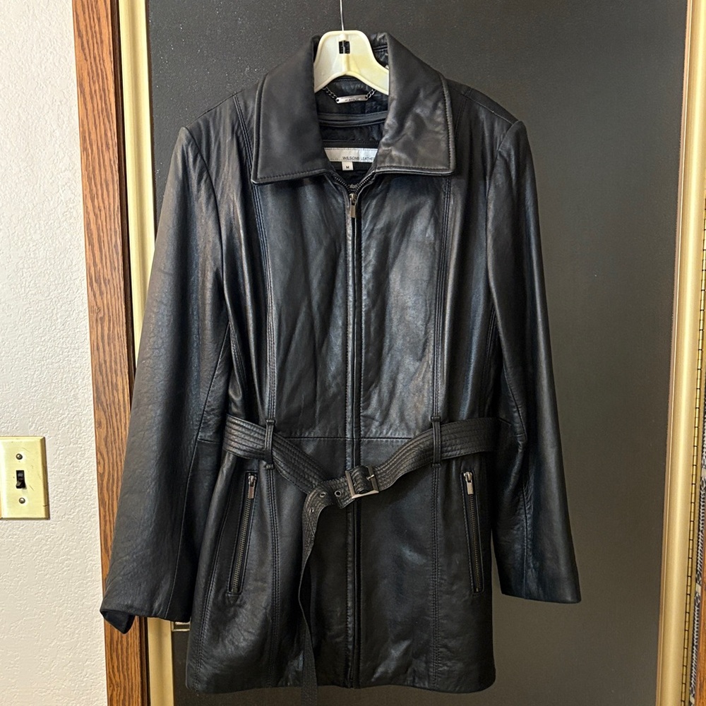 Vintage Wilson's Leather Women's Jacket with Belt and Thinsulate liner/hat
